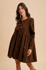 Alia Cord Bow Dress