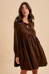 Alia Cord Bow Dress