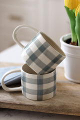 Hand Painted Grid Mug