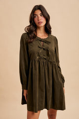 Alia Cord Bow Dress