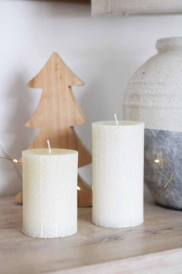 Chevron Pillar Candle