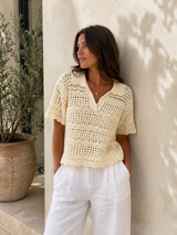 Crochet Johnny Neck Top