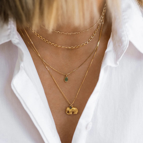 Sofia Slice Necklace-Emerald