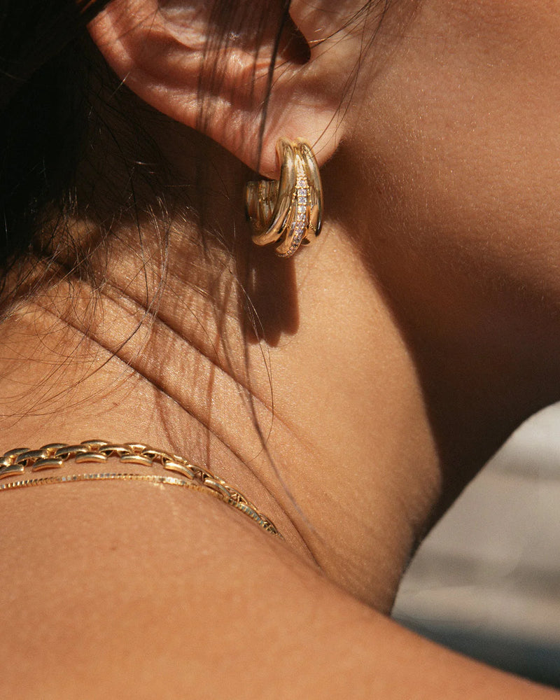 Triplette Pave Hoops