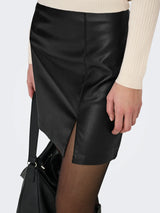 Lelina Faux Leather Skirt