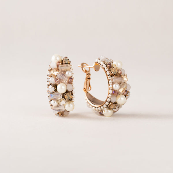 Gardenia Hoop Earrings