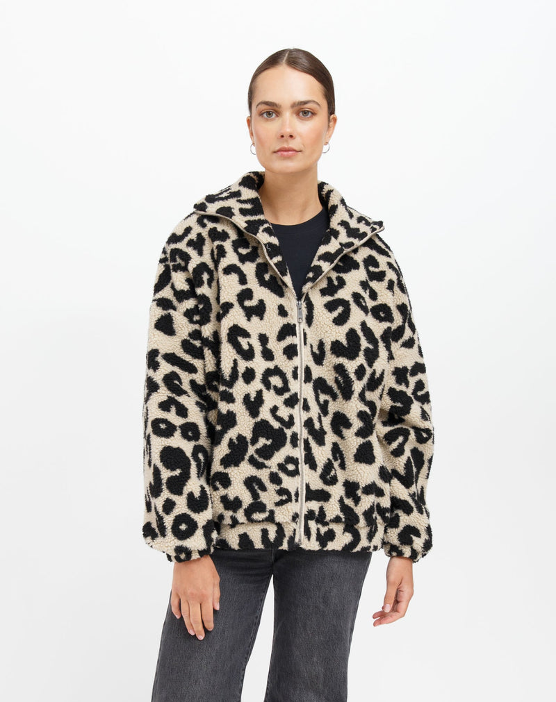 Leopard Sherpa Full Zip