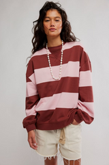 Classic Stripe Wide-Strawberry Wine