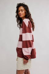 Classic Stripe Wide-Strawberry Wine