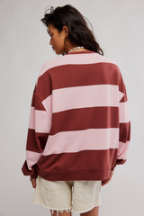 Classic Stripe Wide-Strawberry Wine