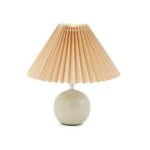 Pleated Shade Ceramic Lamp