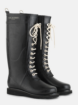 Rubber Tall Lace Up Boot
