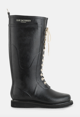 Rubber Tall Lace Up Boot