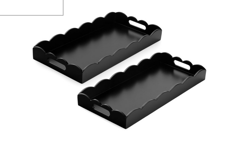 Black Scalloped Edge Tray