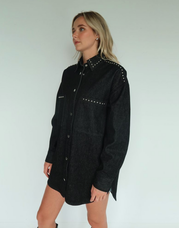Shania Studded Jacket-Black