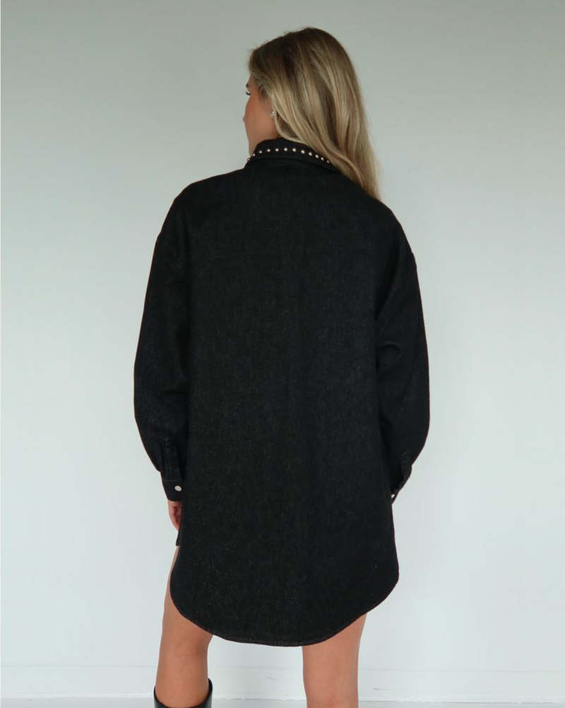 Shania Studded Jacket-Black