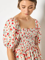 Puff Sleeve Poplin Dress