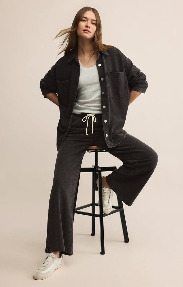 All Day Knit Denim Jacket-Black F25