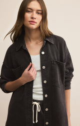All Day Knit Denim Jacket-Black F25