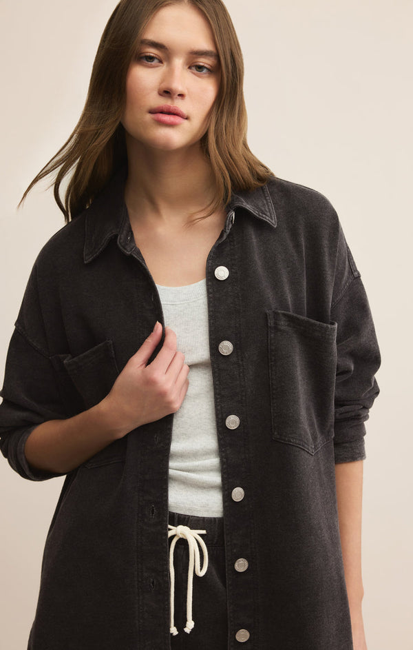 All Day Knit Denim Jacket-Black F25