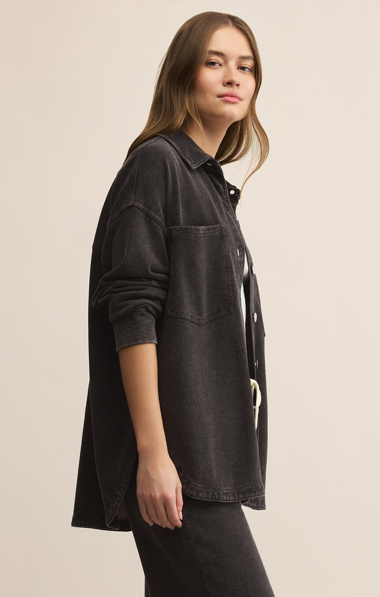 All Day Knit Denim Jacket-Black F25