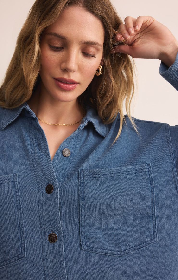 All Day Knit Denim Jacket-Indigo F25