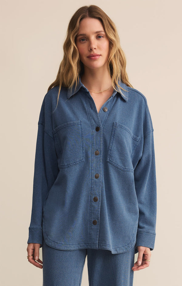 All Day Knit Denim Jacket-Indigo F25