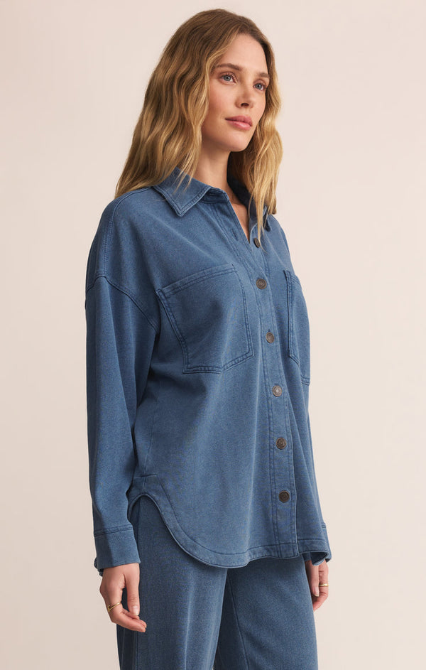 All Day Knit Denim Jacket-Indigo F25