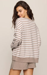 Everyday Striped Crew-Heather