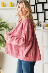 Oversize Pleated Back Denim Jacket