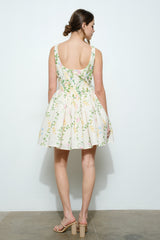 Floral Square Neck Mini Dress