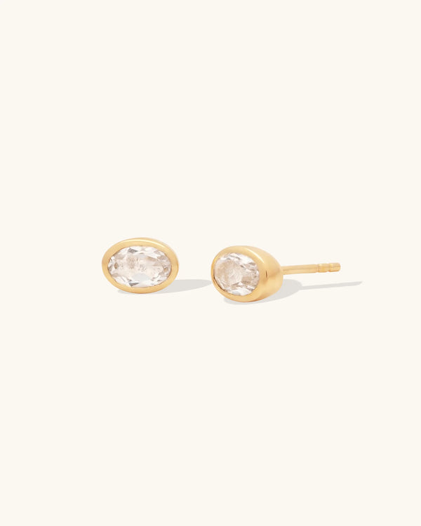 Bezel Oval Studs