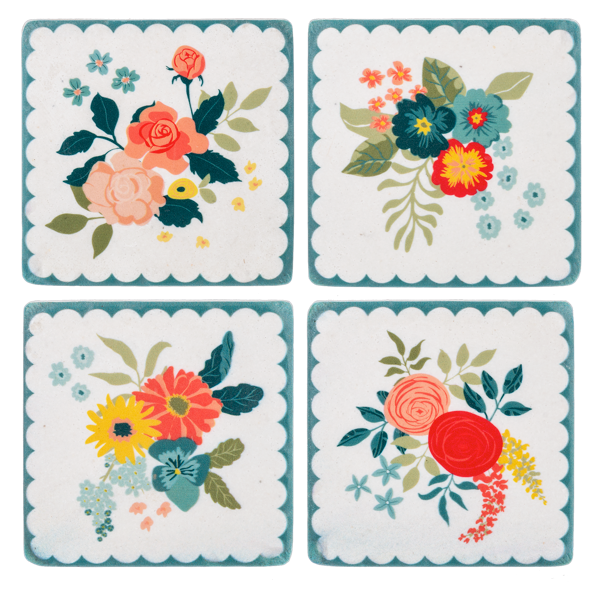 Stone Flower Coaster S/4 – Jardines Domaine