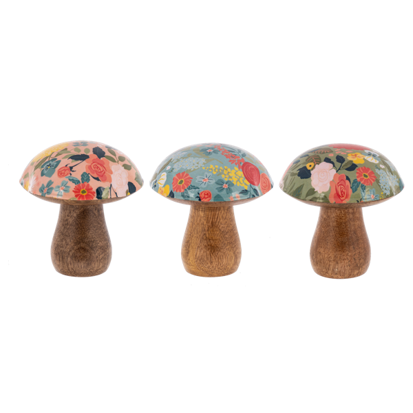 Wooden Floral Mushroom