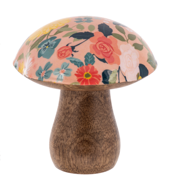 Wooden Floral Mushroom