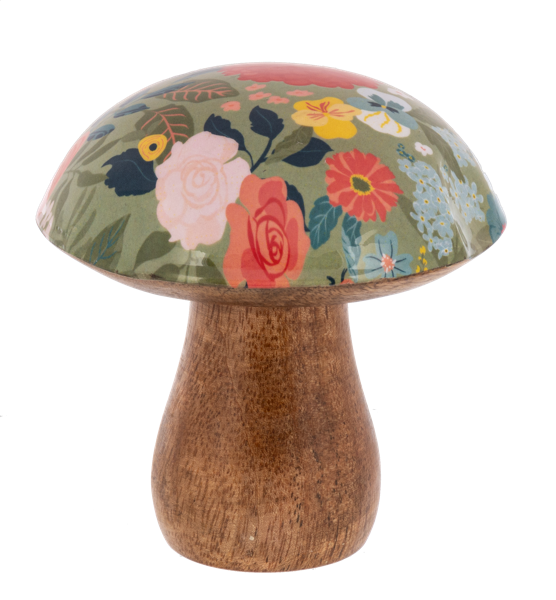 Wooden Floral Mushroom