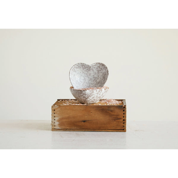 Antique White Heart Dish