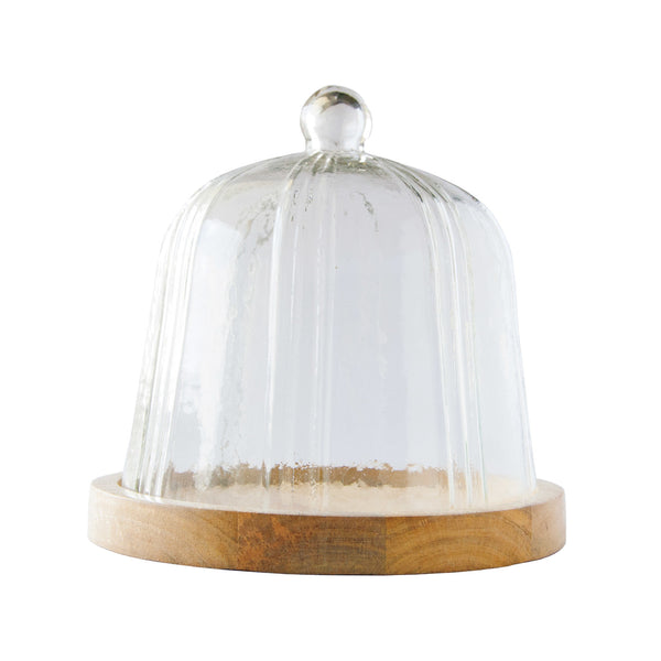 Pleated Cloche W/ Wood Base