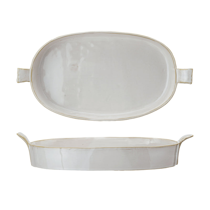White Stoneware Baker