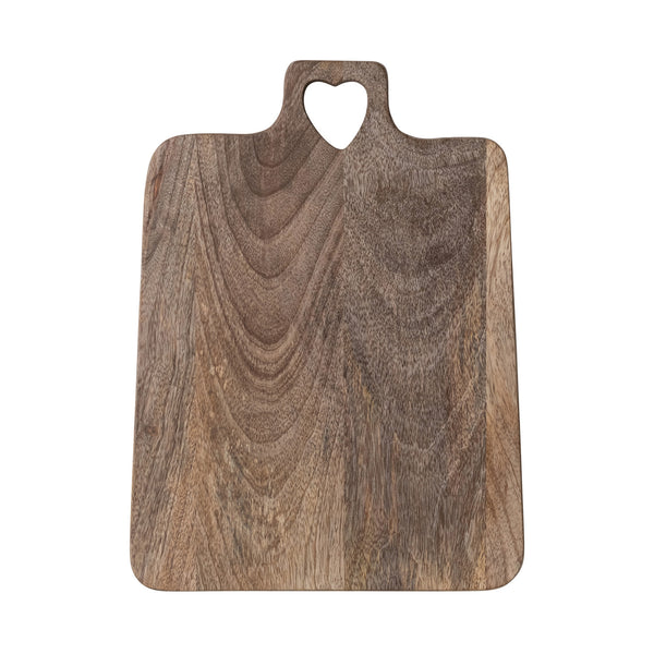Mango Wood Cutting Board W/Heart