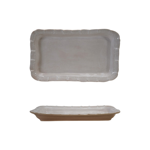 Stoneware Platter W/Ruffle