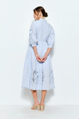 Cotton Lace Embroidered Midi Dress