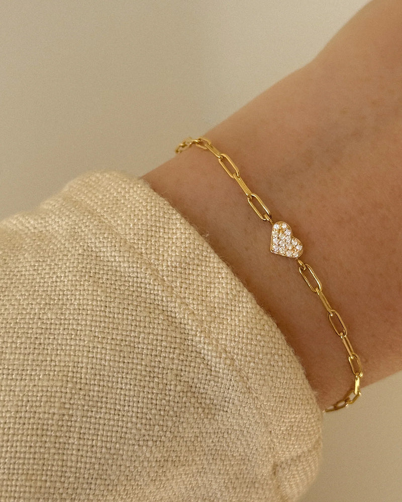 Pave Heart Bracelet
