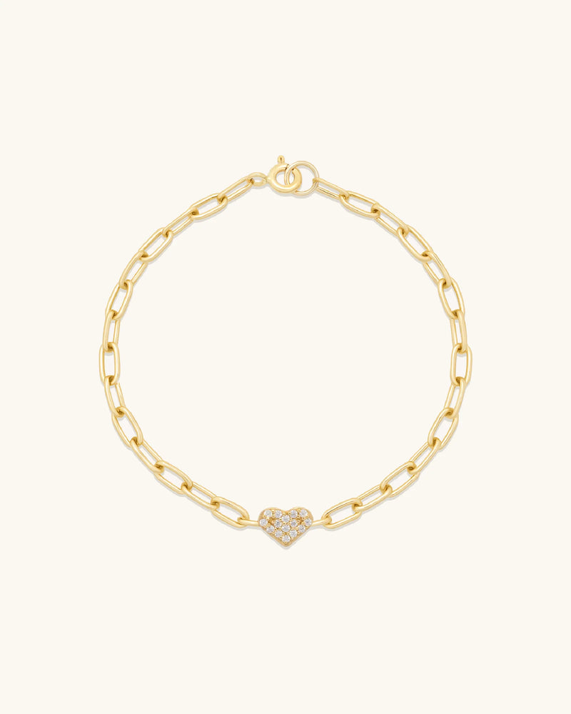 Pave Heart Bracelet