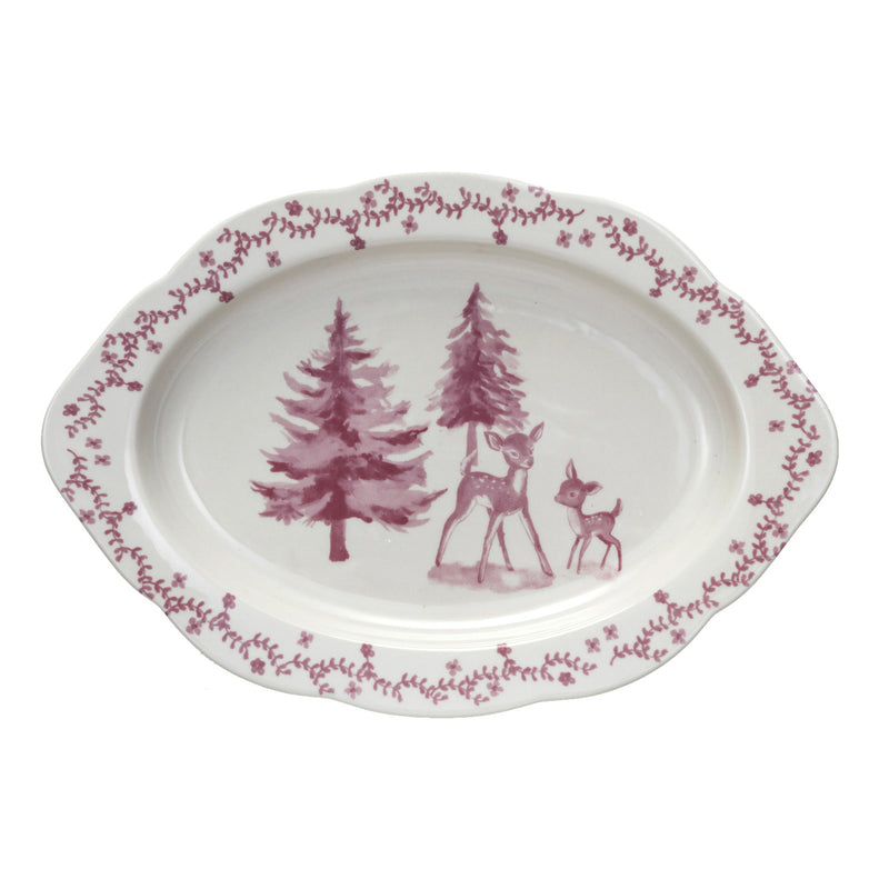 Platter W/Deer & Tree