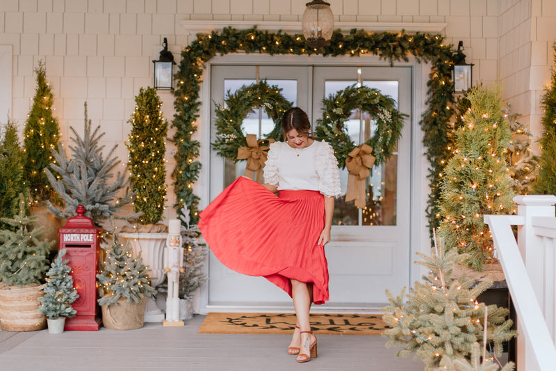 Pleated Midi Skirt