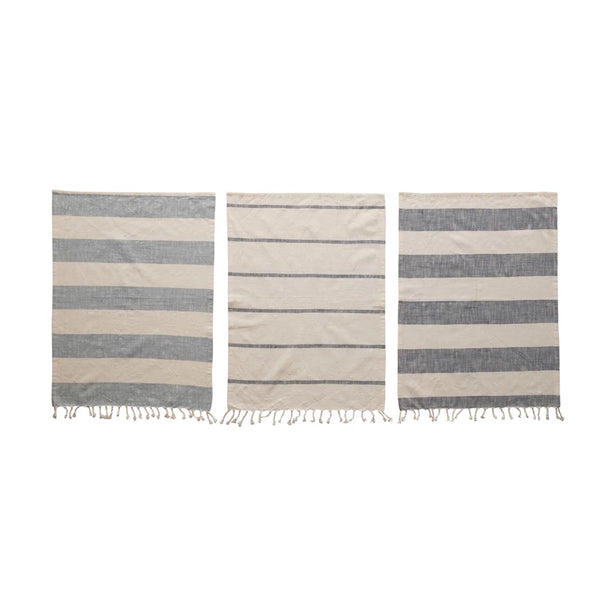 Tea Towels W/Stripes & Tassels X3