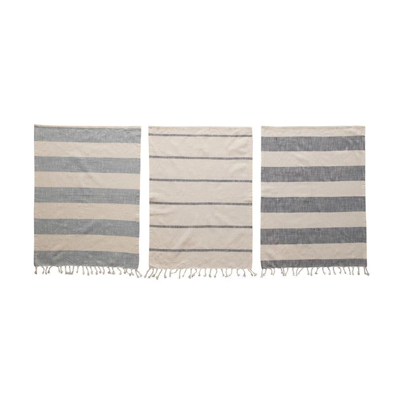 Tea Towels W/Stripes & Tassels X3
